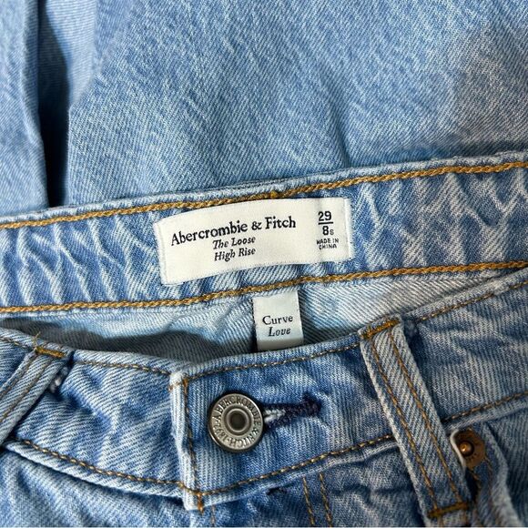Abercrombie & Fitch The Loose High Rise Jeans Curve Love Light Wash Size 29 8 - Picture 7 of 10